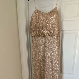 Sorely Vita rose gold sequins long dress.